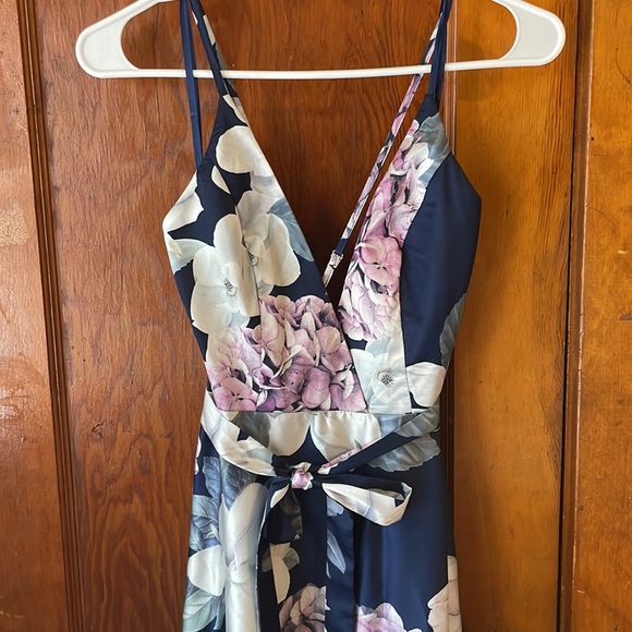 Hello Molly Navy and Lavender Floral Maxi Dress - Picture 2 of 5